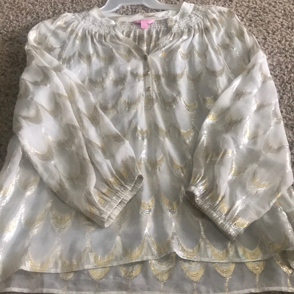 Lilly Elsa top- Gold Scallops